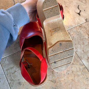 Dansko Leather Adjustable Mary Janes Red 9.5 (40)